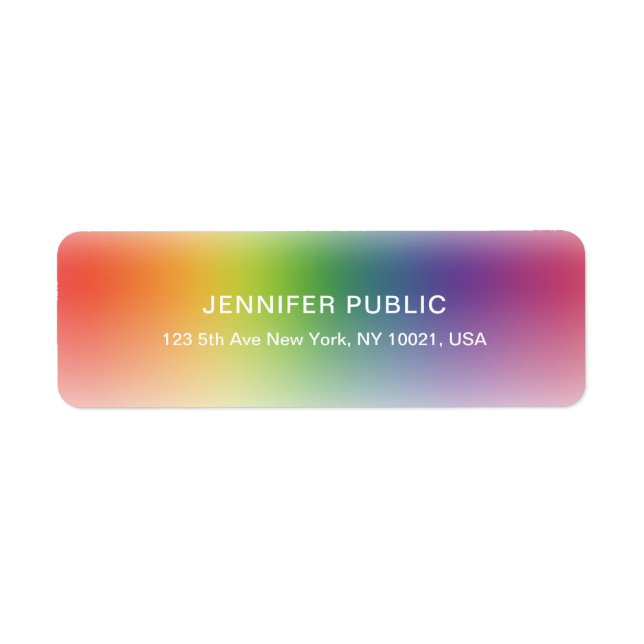 Elegant Colours Modern Template Return Address Return Address Label (Front)