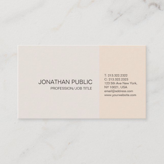 Elegant Colours Professional Artistic Plain Modern Business Card (Front)