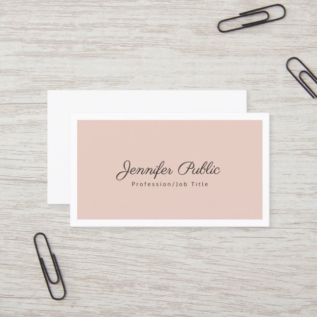 Elegant Colours Simple Stylish Modern Plain Business Card (Front/Back In Situ)