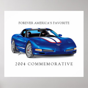 Elegant Commemorative Vette Illustration Poster