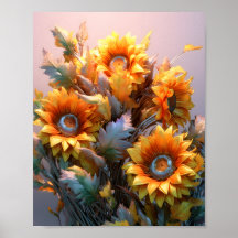 Elegant Common Sunflower Beautiful Illustration
