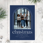 Elegant Company Business Arch Photo Christmas Postcard<br><div class="desc">Celebrate the season with this elegant Elegant Company Business Arch Photo Christmas Postcard. Featuring a sleek, professional design with a blue background and an arched frame for your team’s photo, this card captures the spirit of togetherness. Perfect for businesses looking to send holiday greetings with a personal touch, this minimalist...</div>