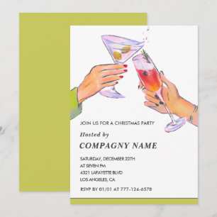 Elegant Company Christmas Party  Cocktail Party Invitation