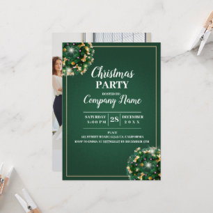 Elegant Company Cocktail Christmas Party     Invitation