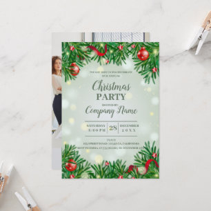 Elegant Company Cocktail Christmas Party   Invitation