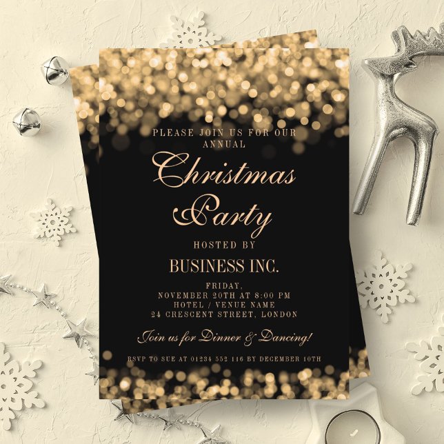 Elegant Company Corporate Christmas Party Gold Invitation (Elegant Company Corporate Christmas Party Gold Invitation)