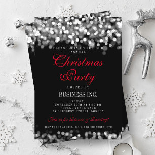 Elegant Company Corporate Christmas Party Silver Invitation