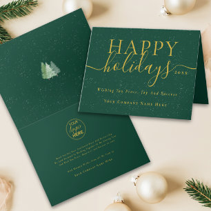 Elegant Company Corporate Small Business Christmas Holiday Card