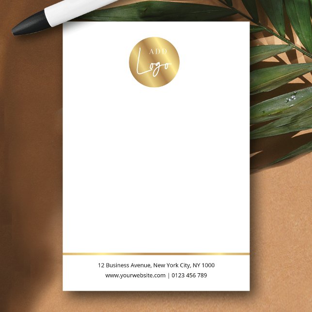 Elegant Company Logo Faux Gold Effect Branded Post-it Notes (Creator Uploaded)