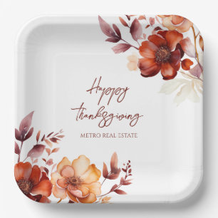 Elegant Company Thanksgiving Party Paper Plate