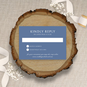 Elegant Coneflower Botanical Dusty Blue Wedding RSVP Card