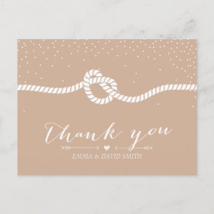 Elegant Confetti Dots Tying the Knot Thank You Postcard