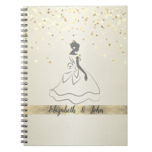 Elegant,Confetti,Lace,Bridal  Wedding Planner Notebook