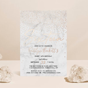 Elegant Confetti & Marble Sweet 16 Birthday Real