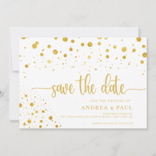 Elegant Confetti Photo Wedding Save The Date