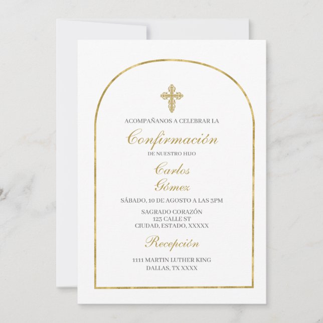 Elegant Confirmation  Invitation (Front)