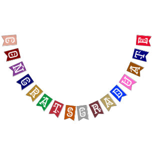 Elegant Congrats Graduate Cap, Diploma Colourful Bunting