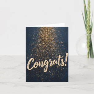 Elegant "Congrats!" Greeting with Golden Confetti Note Card