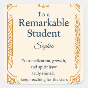 Elegant Congratulations Card for a Remarkable Stud Square Sticker