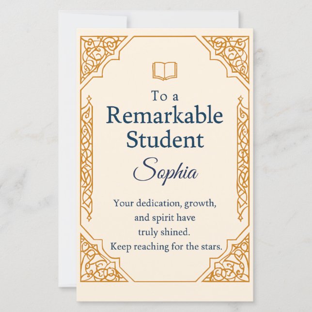 Elegant Congratulations Card for an Exceptional St (Front)