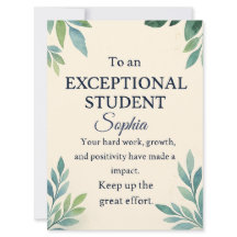 Elegant Congratulations Card for an Exceptional St