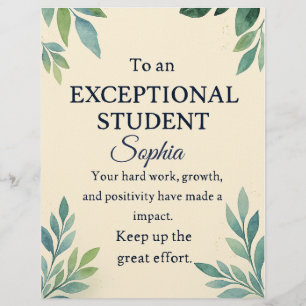 Elegant Congratulations Card for an Exceptional St Custom Letterhead