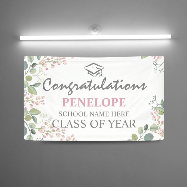 Elegant Congratulations Floral 2025 Graduation Banner (Creator Uploaded)