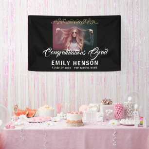 Elegant Congratulations Grad Ornament Photo Banner