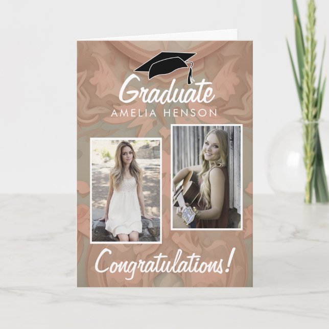 Elegant Congratulations Graduate 2 Photo  Card (Front)
