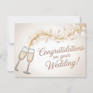 Elegant "Congratulations on Your Wedding" Postcard