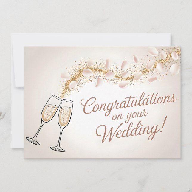 Elegant "Congratulations on Your Wedding"  Thank You Card (Front)