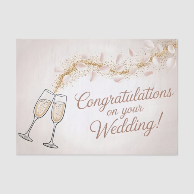 Elegant "Congratulations on Your Wedding"  Tissue Paper (Front)