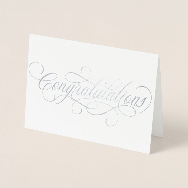 Elegant Congratulations script Foil Card (Front)