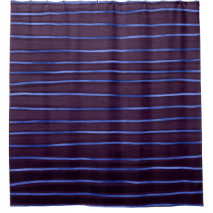 Elegant Contemporary Blue and Purple Tones Stripes Shower Curtain