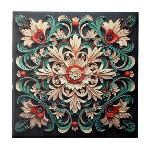 Elegant Contemporary Colourful Modern Ornate Ceramic Tile