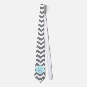 Elegant, cool, classic grey chevron monogram tie