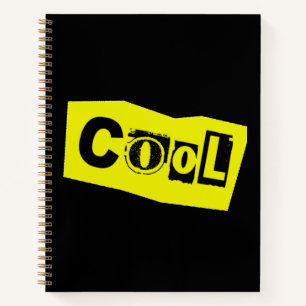 Elegant "Cool" Hardcover Notebook Wide Ruled, Gold