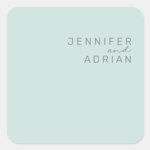 Elegant Cool Mint Minimal Modern Envelope Seals