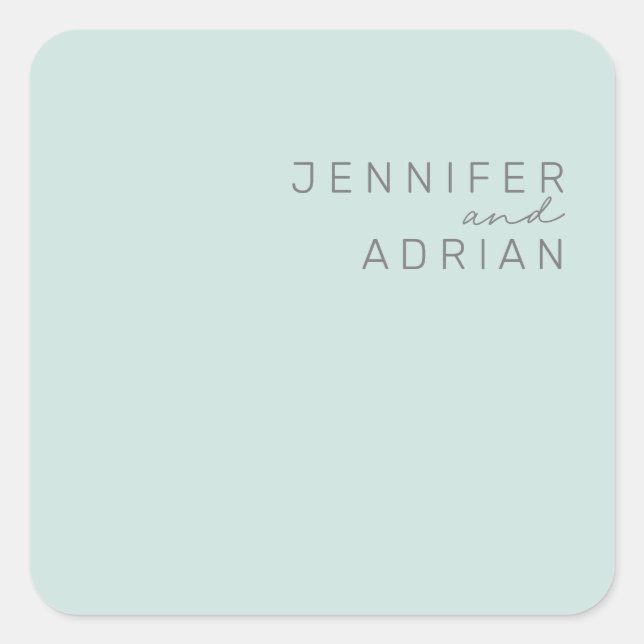 Elegant Cool Mint Minimal ﻿Modern Envelope Seals (Front)