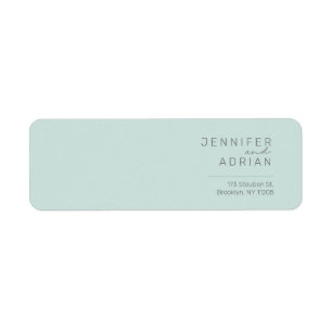 Elegant Cool Mint Minimal Modern Return Address Return Address Label