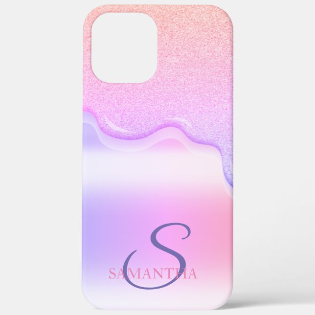 Elegant Cool Ombre Glitter Drips  Case-Mate iPhone Case (Back)