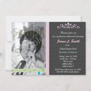 Elegant, cool photo university graduation invitation