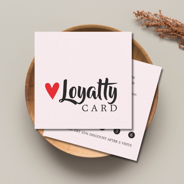 Elegant Cool Red Heart Beauty Salon Loyalty Card (Creator Uploaded)