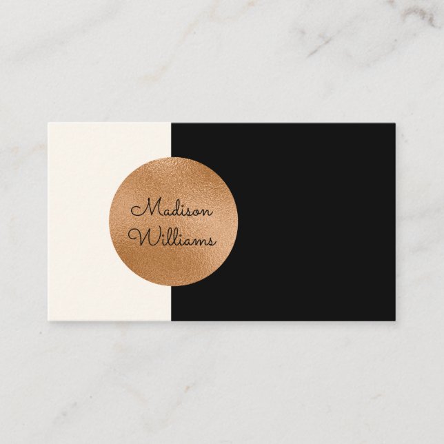 Elegant Copper Accent Modern Minimalist Business Card (Front)