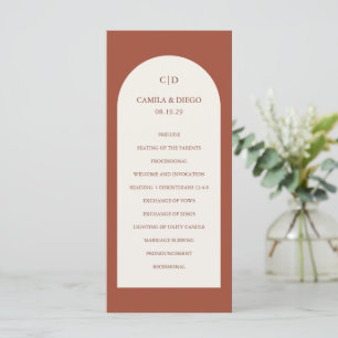 Elegant Copper Arch Modern Wedding Program