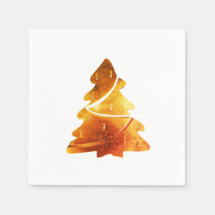 Elegant Copper Brown Christmas Tree Napkin