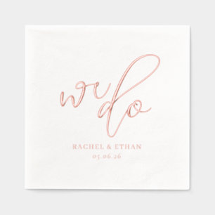 Elegant Copper Calligraphy Foil Napkins