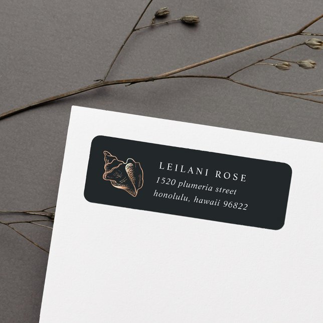 Elegant Copper Conch Shell Return Address Label (Creator Uploaded)