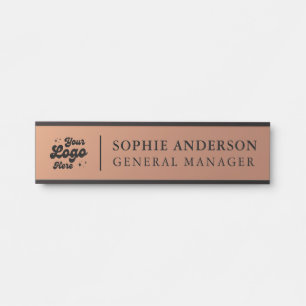 Elegant Copper Custom Logo Name Job Title Door Sig Sign