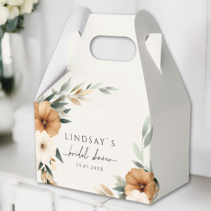 Elegant Copper Earthy Beige Bridal Shower Favour Box